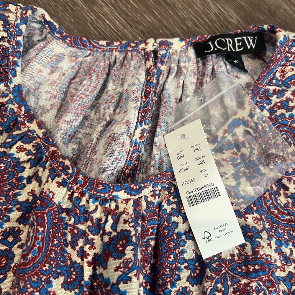 NWT J. Crew Palermo smocked-waist mini dress in floral bouquet linen - Picture 10 of 11